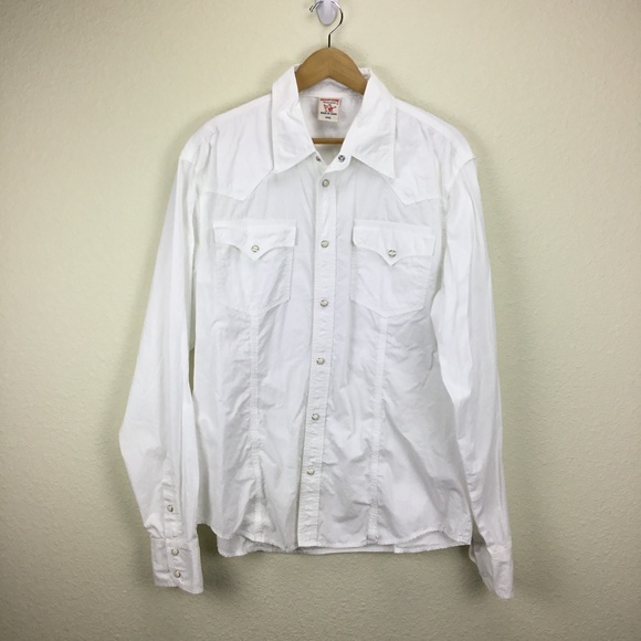 true religion white button up shirt